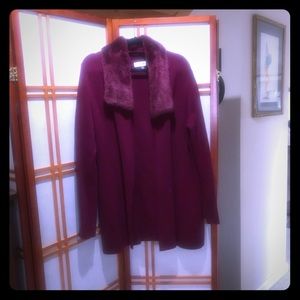 Sweater Jacket w/ Fur collar